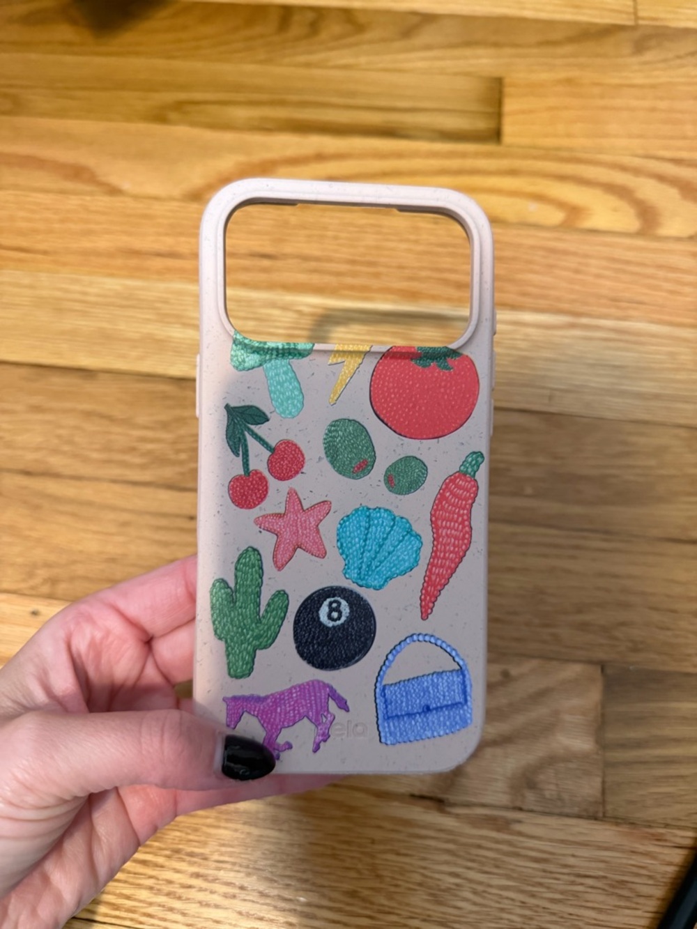 Beige Sticker-Decorated Phone Case IPhone 17 promax